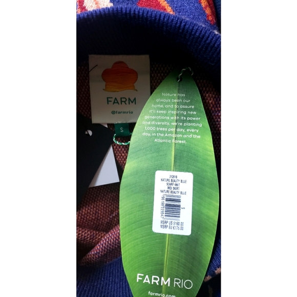 Farm Rio Nature Beauty Scarf Knit Midi Skirt - Picture 10 of 11